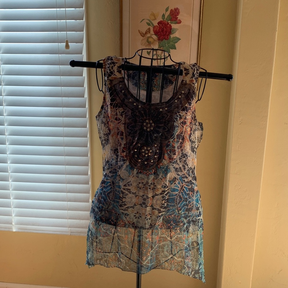 Dress Barn Multicolor Sleeveless Flowy Blouse